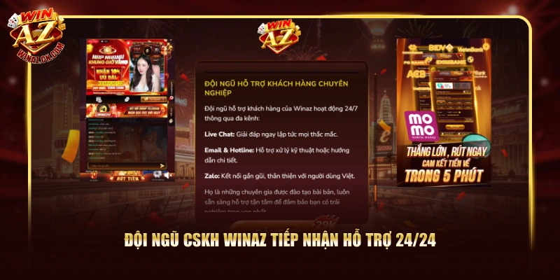 Winaz - Trang Chủ Cổng Game Số #1 Winaz.com | Tặng 8888K 19 Đội ngũ CSKH WinAZ tiếp nhận hỗ trợ 24/24