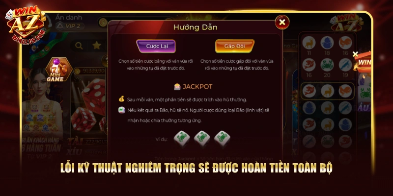 Toàn Tập Bầu Cua WinAZ - Luật Và Tỷ Lệ Thưởng Chi Tiết 3 Lỗi kỹ thuật nghiêm trọng sẽ được hoàn tiền toàn bộ