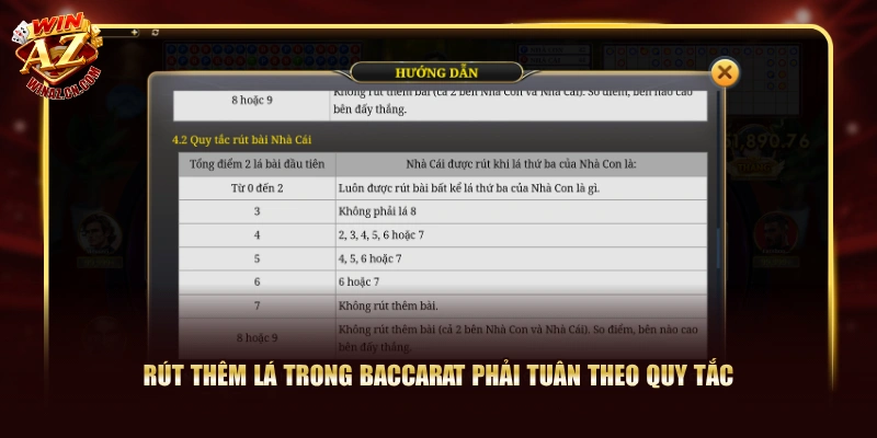 Baccarat - Tường Tận A - Z Cách Chinh Phục Cho Tân Thủ 3 Rút thêm lá trong Baccarat phải tuân theo quy tắc