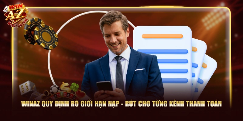 Điều Khoản Và Điều Kiện WinAZ Với 3 Bộ Quy Định Cụ Thể 2 WinAZ quy định rõ giới hạn nạp - rút cho từng kênh thanh toán