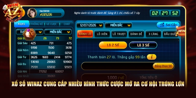 Winaz - Trang Chủ Cổng Game Số #1 Winaz.com | Tặng 8888K 21 Xổ số WinAZ cung cấp nhiều hình thức cược mở ra cơ hội trúng lớn